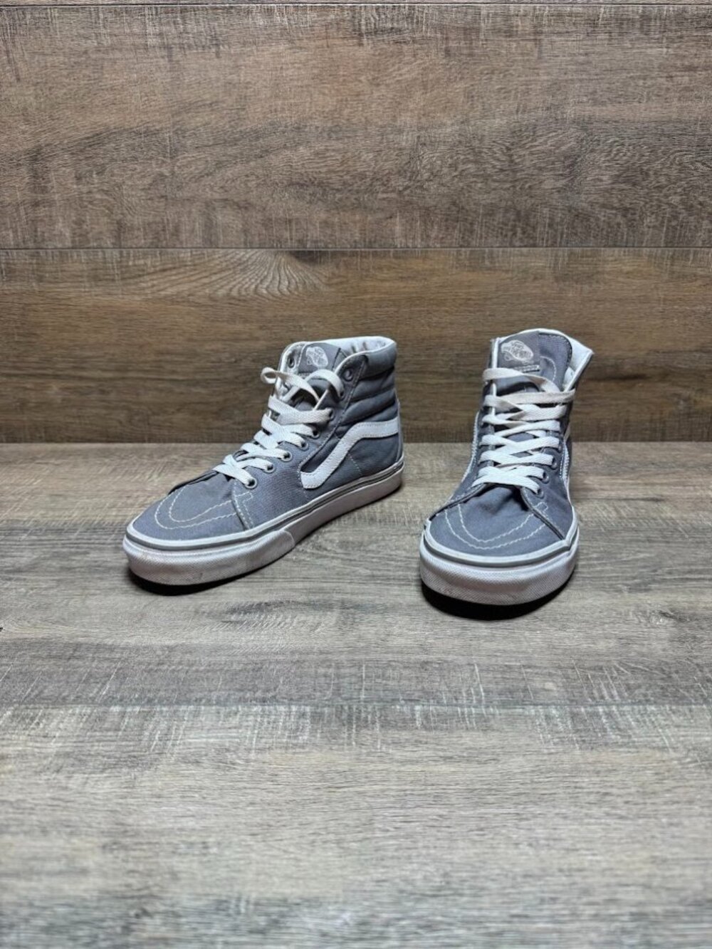 Vans Off The Wall Gray Canvas High Top Sneakers Women's Size 7.5